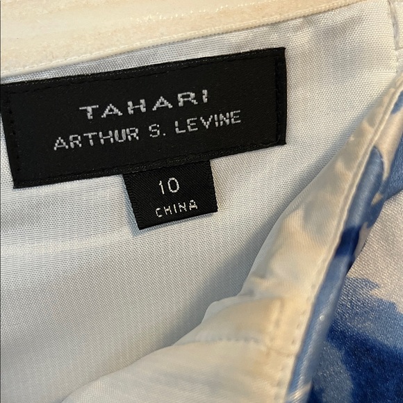 Tahari Strapless Blue and White Floral Dress - Picture 4 of 8